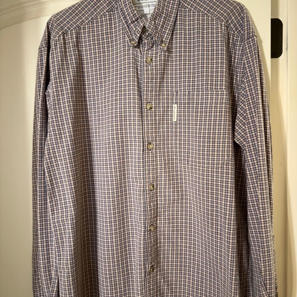 Columbia Men's Lavender Checkered Button Down Shirt